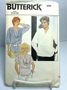 Blusa manga corta larga sin cortar patrón Butterick 4835 Miss talla 8-10-12 - Imagen 1 de 5