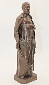 Antique Bronze Statuette of French Catholic Saint B Pierre Fourier 17" Tall - Imagen 1 de 14