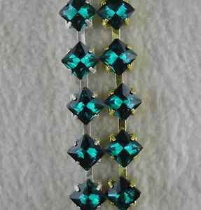 8mm Agujero Cristal Verde Estrás Cierre Plata Oro Taza Cadena Moda - Imagen 1 de 9