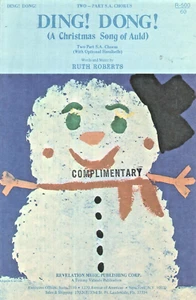 Ding Dong Christmas Song Of Auld Sheet Music SA Chorus Piano Roberts Handbells - Picture 1 of 4