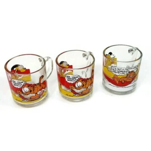 Lote de 3 tazas de café de vidrio Garfield Odie 1978 vintage McDonalds Jim Davis - Imagen 1 de 10