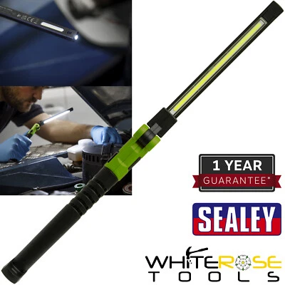 Sealey Pocket Light R/Charge Slim Folding 2 COB + 1 SMD LED Green - Image 1 of 4