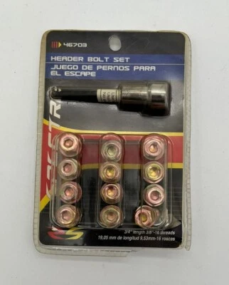 Spectre 46703 Exhaust Header Bolt Kit 3/8-16 x 3/4" w/Tool Grade 5 gold anodized - Image 1 of 3