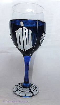 Dr Who Time Lord Tardis Wine Gin Beer Highball Juice Glass Goblet Whovian Gift  - Image 1 of 4