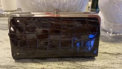 Cartera/cartera de mano Diverso Italia marrón estampado de cocodrilo charol Foto 1 de 4