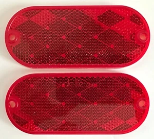 (2) REFLECTOR OBLONGO SAE-A-90 PUNTOS SATE LITE 24 ROJO 4-3/8"" x 1-7/8"" - Imagen 1 de 4