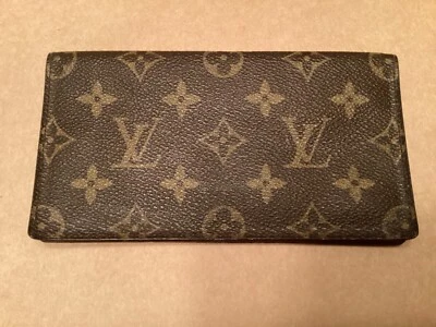 DE COLECCIÓN LOUIS VUITTON MALLETIER FIRMA CHEQUERA CUBIERTA/PLEGABLE DE FACTURA *EXCELENTE Foto 1 de 4