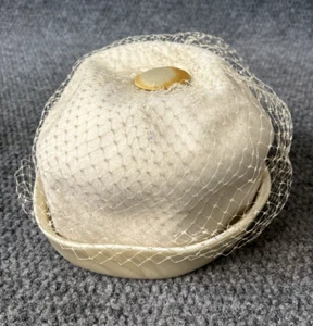 Vintage Ladies/Women’s Glenover Hat White Lace 100% Wool 1950s Union Made - Picture 1 of 9
