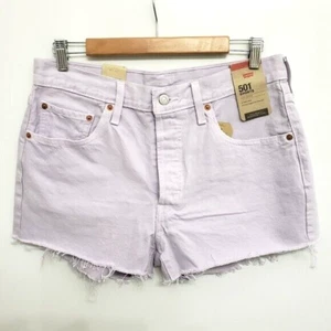 Levi's 501 High Rise Cotton Lilac Button Fly Shorts Sz 31 - Picture 1 of 7
