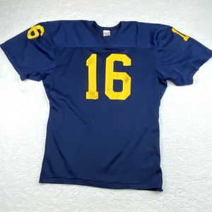 Vintage Michigan Football Jersey Adult Large Navy #16 Rawlings Made in USA - Picture 1 of 9