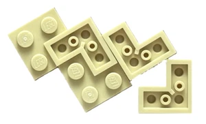 LEGO 5 New Tan Plates 2 x 2 Studs Corner Stud Part 2420 TN04 - Picture 1 of 2