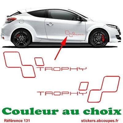 ABCOUPES STICKERS Kit Stickers Trophy - Bas de caisse Clio Rs GT Megane Decals Renault Sport - 131