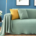 Knitted Sofa Slipcover Chair Couch Blanket Full Cover Protector 2 Seater Green