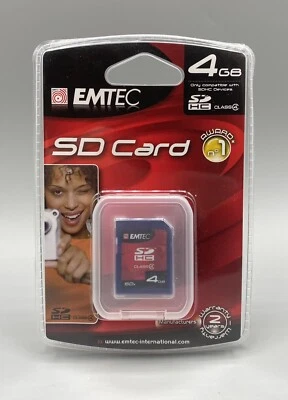 New SD CARD 4 GB EMTEC SDHC Class 4 Sealed - Image 1 of 2
