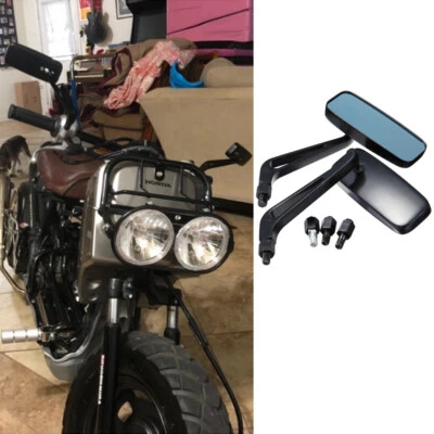 Espejos retrovisores negros 8/10 mm para motocicleta Honda Ruckus Suzuki Yamaha Triumph Foto 1 de 4