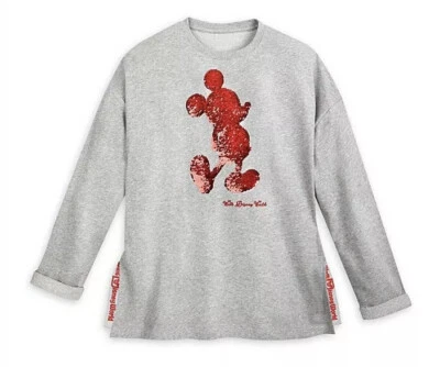 Sudadera Pullover Para Mujer Disney Parks Reversible Lentejuelas Mickey Mouse M  Foto 1 de 4