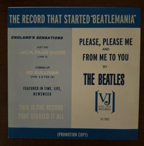 SLEEVE THE BEATLES PROMO VJ 581 PLEASE PLEASE ME - Picture 1 of 2