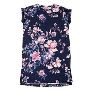 XL CHELSEA LuLaRoe T-Shirt-Kleid ~ rosa geblümt auf marineblau ~ Größen 16-18; neu mit Etikett - Bild 1 von 5