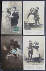 (4) Vintage Echt Foto Postkarten - schöne Kinder - Frankreich PC3523 - Bild 1 von 2