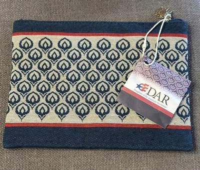 DAR Daughters of The American Revolution Zipper Bag Lined Pouch Rise & Shine NWT - Image 1 of 4