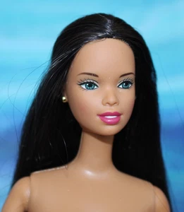 Nude Barbie Asha Green Eyes AA AAPI Multiracial Straight black hair DBox4 OOAK - Bild 1 von 15