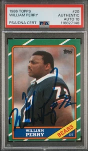 1986 Topps #20 William Perry Signed Rookie Card Autograph RC PSA 10 Auto Bears - Bild 1 von 2