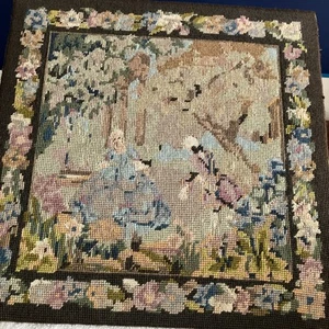 Vintage Needlepoint Tapestry On Board 45cm X45cm - Picture 1 of 6