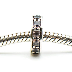 PANDORA Eternity Spacer Pink Blush Crystal Retired Sterling Silver Eternity - Picture 1 of 5