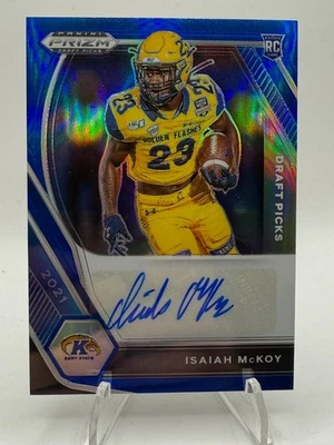 2021 PANINI PRIZM DRAFT PICKS BLUE PRIZM ISAIAH MCKOY AUTO  - Image 1 of 2