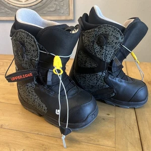 Burton Speed Zone Grom Youth Size 7 Snowboarding Boots Imprint Black Grey - Picture 1 of 7