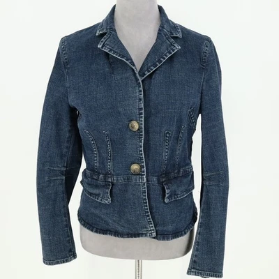 Nine West Jacket Womens Medium Blue Cotton Stretch Jean Denim Preppy Vintage - Image 1 of 4