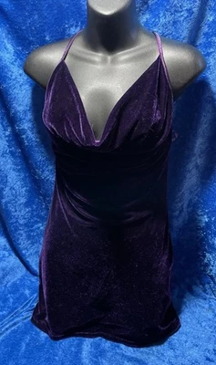 Dreamgirl Púrpura Terciopelo Micro Mini Vestido Stripper Bailarina Clubbing Talla Pequeña  Foto 1 de 4