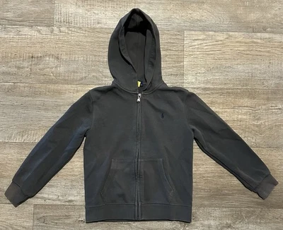 Polo Ralph Lauren Niños Sudadera con Capucha Cremallera Completa Bolsillos para Poni Talla 7 Gris Foto 1 de 4