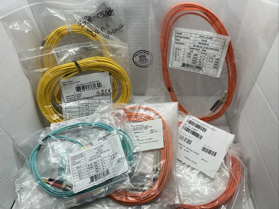 Lot of 8 Fiber Connector Cables - See Pictures for wires included - Image 1 of 4