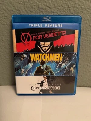 V for Vendetta / Watchmen / Constantine (Triple-Feature) [Blu-ray] **Like New** - Image 1 of 4