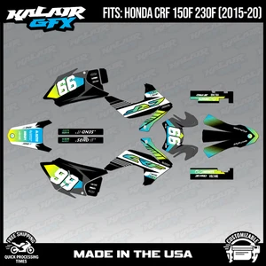 Graphics Kit for HONDA CRF150F CRF230F (2015-2020) Turbo - Lime - Picture 1 of 4
