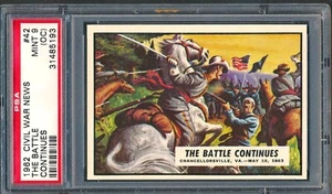 1962 Topps Civil War News #42: The Battle Continues ~ PSA 9 oc - Picture 1 of 2