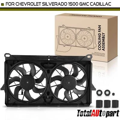 Conjunto de ventilador de radiador doble para Chevy Silverado 1500 05-06 GMC Sierra Cadillac Foto 1 de 4