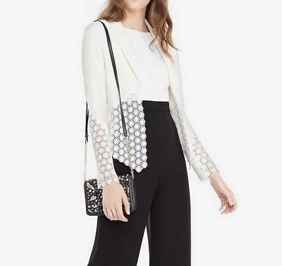 Blazer cárdigan dobladillo asimétrico DVF Diane von Furstenberg nuevo con etiquetas, marfil, talla 10 Foto 1 de 4