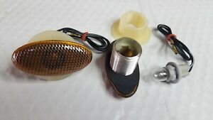 CATEYE FLUSH MOUNT LED Turn Signals CARBON AMBER 2 WIRE OVAL Shaped