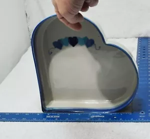 Torta a cuore in gres smaltata blu grigio - Foto 1 di 8