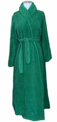 MCM 70s Vintage WILDCREST Bata Felpa Imitación Piel VERDADERO VERDE Bolsillos Cinturón - COMO ESTÁ Foto 1 de 4