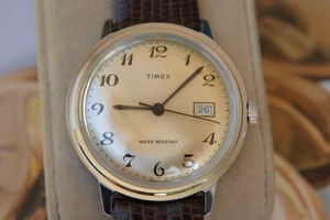 Schöne NOS Vintage 1976 TIMEX Marlin Handaufzug Herrenuhr mit Datum - Bild 1 von 9