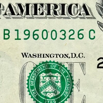 1960 March 26th Dollar 1960 March 26 Birthday Gift Fancy Serial Number Dollar - Image 1 of 3