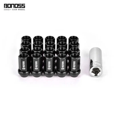 BONOSS 20Pc Black Wheel Lug Nuts 14x1.5 for Tesla Model 3 Sr+ LR Performace M3P - Image 1 of 4