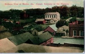 Female Seminary in the distance in Marion Alabama Postcard - Picture 1 of 2