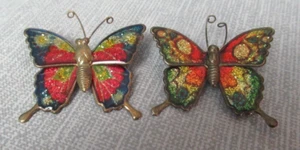 2 alfileres de dispersión - Mariposas - Metal con pintura brillante - Ca 1960 - 36 187 - Imagen 1 de 6