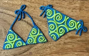 Juego de parches de bikini (hierro) azul y verde - Imagen 1 de 4