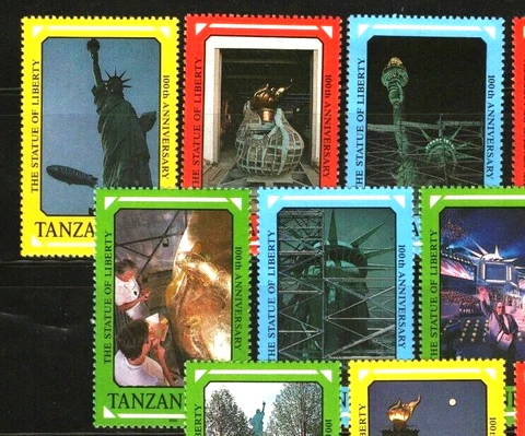 ZAYIX 1988 Tanzania 395-396 MNH Statue of Liberty Restoration Art 011022SM30M Cover