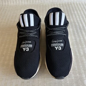 Adidas Y-3 Saikou Sneakers Mens 9 Black White Yohji Yamamoto Knit Shoes AC7196 - Picture 1 of 21